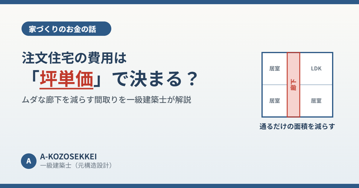 廊下など共用部を減らす間取りのイメージ図